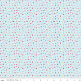 Love Notes Butterfly Floral Soft Sky Yardage C16383-Sky by Lindsay Wilkes for Riley Blake Designs 1/2 yard increments cut continuously