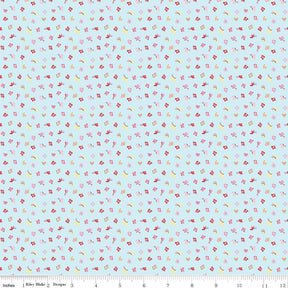 Love Notes Butterfly Floral Soft Sky Yardage C16383-Sky by Lindsay Wilkes for Riley Blake Designs 1/2 yard increments cut continuously