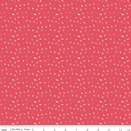 Love Notes Butterfly Floral Raspberry Yardage C16383-Raspberry by Lindsay Wilkes for Riley Blake Designs 1/2 yard increment cut continuously
