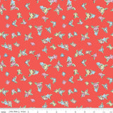 Love Notes Flowers Red Yardage C16381-Red by Lindsay Wilkes for Riley Blake Designs 1/2 yard increments cut continuously