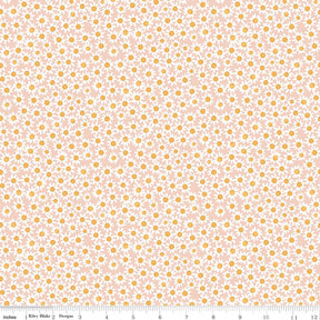a repeating pattern of small white and yellow flowers, creating a visually pleasing and harmonious design.