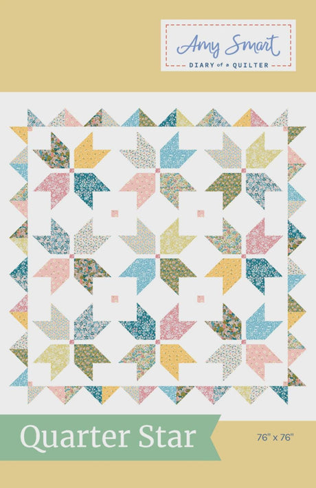 Quarter Star paper pattern DQ-2303 by Amy Smart, Diary of a Quilter 72" x 72"
