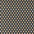 a repeating pattern of small white and orange circles on a dark background.