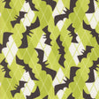 a repeating pattern of black bat silhouettes against a green and white geometric background.