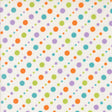 a pattern of multicolored polka dots on a white background.