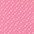 a pink background with white polka dots arranged diagonally across the frame.