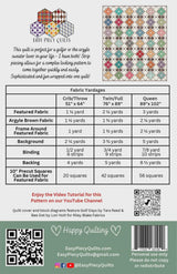 Match Play Argyle Printed Quilt Pattern By Easy Piecy Quilts EPQ126, 3 sizes (crib/throw, twin/full, queen)