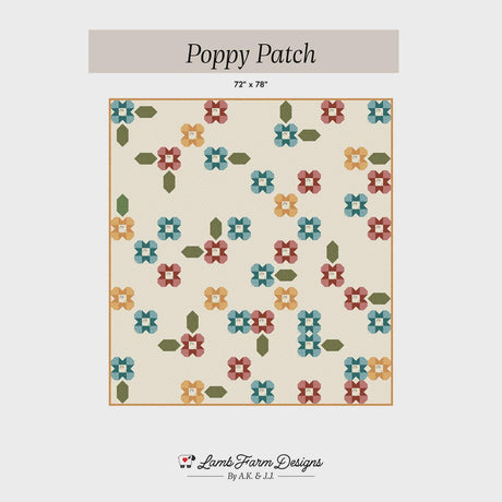 Poppy Patch Printed Quilt Pattern - LFD-165 By Lamb Farm Designs - Jennie Jo Lamb