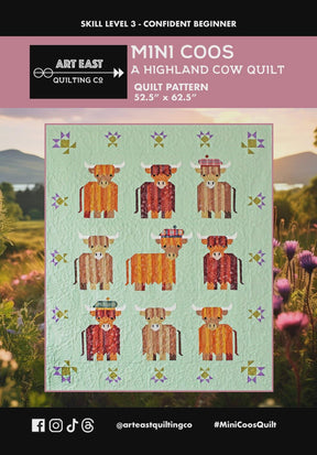 Mini Coos A Highland Cow Quilt Pattern Booklet by Art East Quilting Co AEMC1123