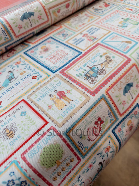 Mercantile Home Décor Vintage Advice Multi by Lori Holt for Riley Blake Designs 36" x 54" HD14406-MULTI Sold in 1 Yard increments