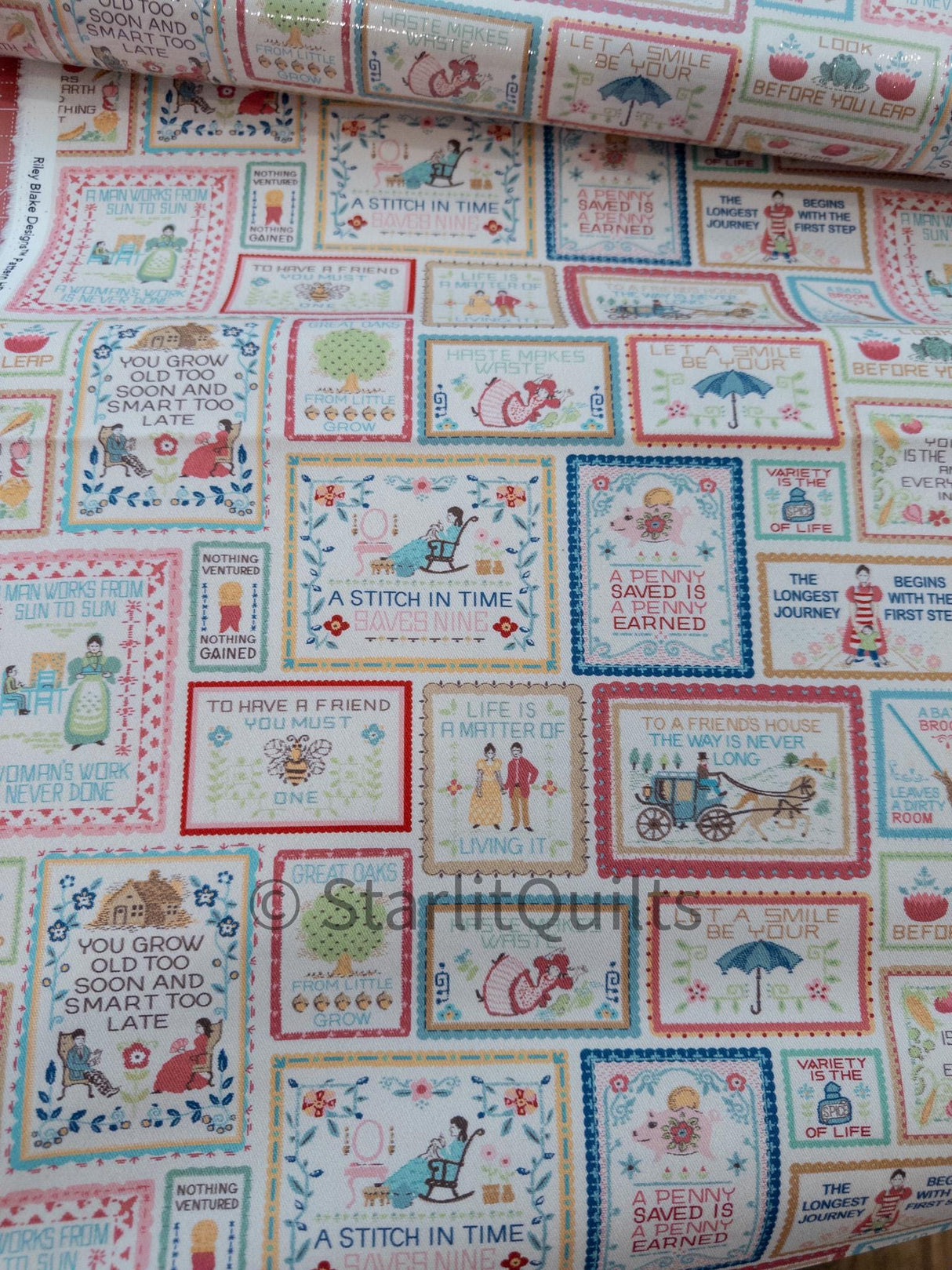 Mercantile Home Décor Vintage Advice Multi by Lori Holt for Riley Blake Designs 36" x 54" HD14406-MULTI Sold in 1 Yard increments