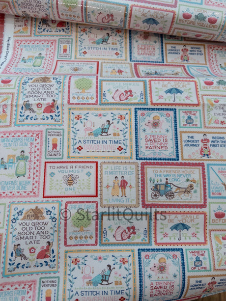 Mercantile Home Décor Vintage Advice Multi by Lori Holt for Riley Blake Designs 36" x 54" HD14406-MULTI Sold in 1 Yard increments