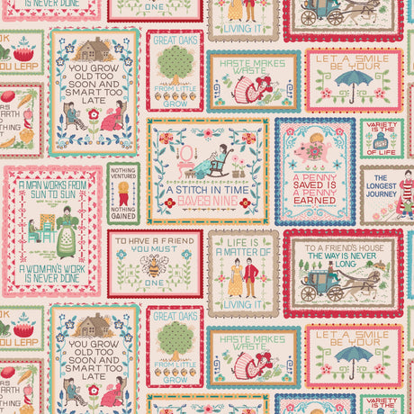 Mercantile Home Décor Vintage Advice Multi by Lori Holt for Riley Blake Designs 36" x 54" HD14406-MULTI Sold in 1 Yard increments