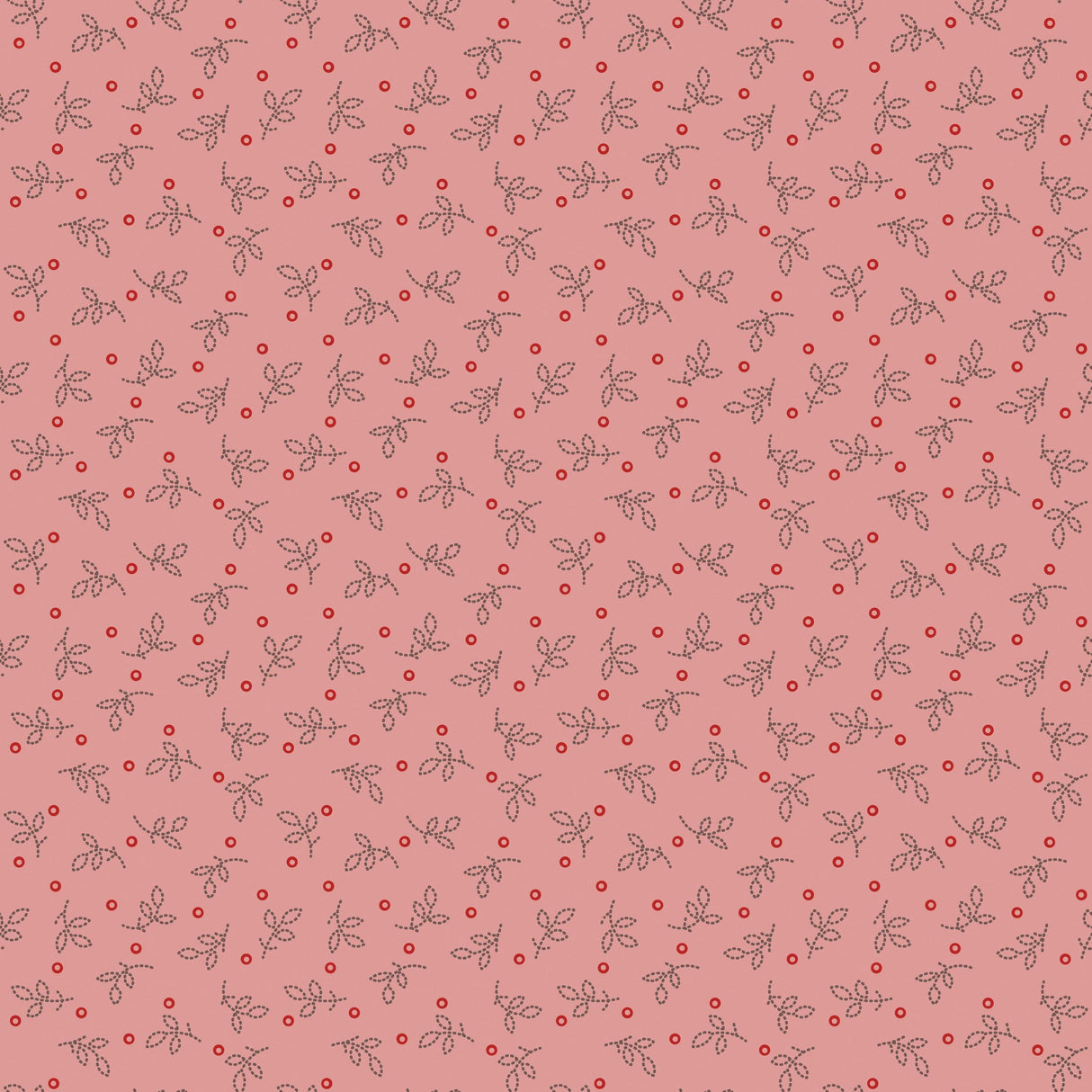 a repeating pattern of black lines and red dots on a pink background.