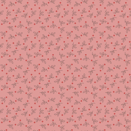 a repeating pattern of black lines and red dots on a pink background.