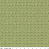 The image is a repeating pattern of small white flowers or dots on a green background.
