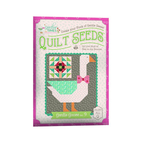 The image is a book cover for "Quilt Seeds" by Lori Holt of Bee in my Bonnet, featuring a quilt pattern of a goose with a bowtie.