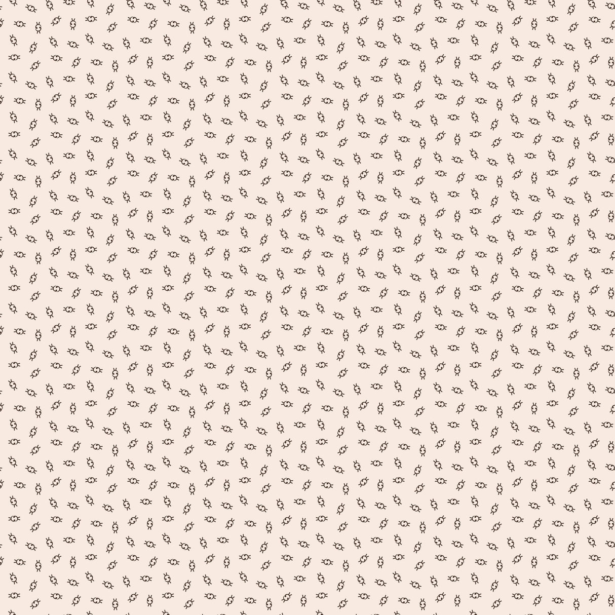 a repeating pattern of small black dots or shapes on a light beige background.
