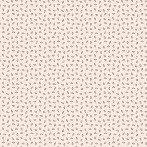 a repeating pattern of small black dots or shapes on a light beige background.