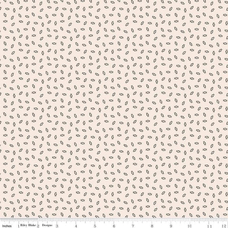 a repeating pattern of small black dots or shapes on a light beige background.