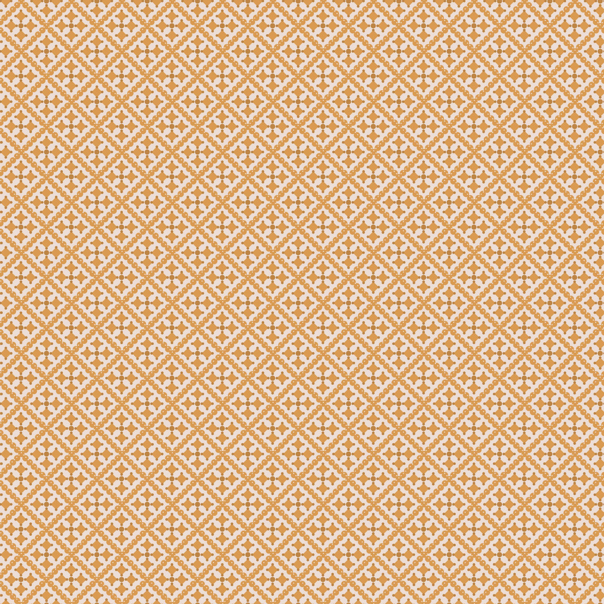 a repeating pattern of small white and orange diamond shapes arranged in a grid-like fashion. The pattern repeats across the entire image, creating a visually striking and symmetrical design.