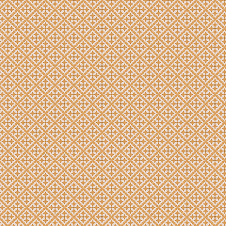 a repeating pattern of small white and orange diamond shapes arranged in a grid-like fashion. The pattern repeats across the entire image, creating a visually striking and symmetrical design.