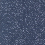 The image is a close-up of a dark blue fabric with numerous small white dots scattered across it, creating a speckled or speckled pattern.