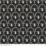 Riley Blake Honey Bee Damask Black Cotton Woven C11705-BLACK Sold by the 1/2 Yard