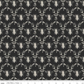 Riley Blake Honey Bee Damask Black Cotton Woven C11705-BLACK Sold by the 1/2 Yard