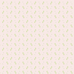 a repeating pattern of small green circles on a light pink background.