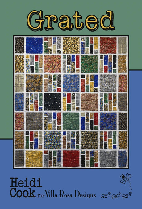 Grated Quilt Pattern Card by Heidi Cook for Villa Rosa Designs finished size 65" x 75"
