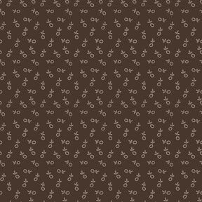 a repeating pattern of small white flowers or leaves against a brown background.