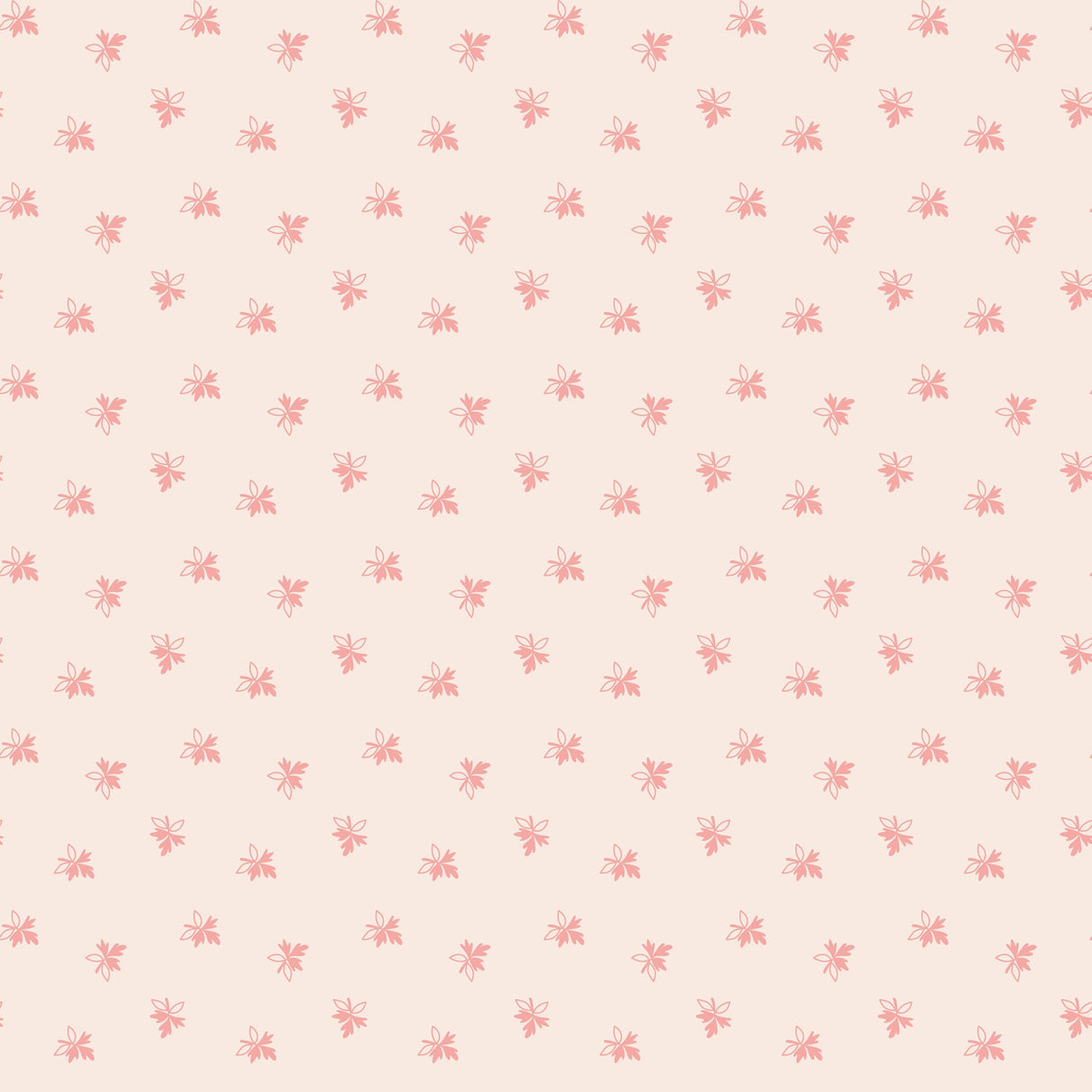 a repeating pattern of small pink flowers or leaves on a light pink background.