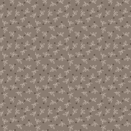 a repeating pattern of small white dots and lines on a brown background.