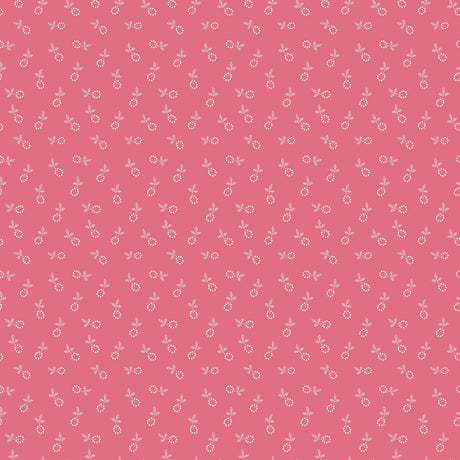 a repeating pattern of small white flowers or leaves against a pink background.