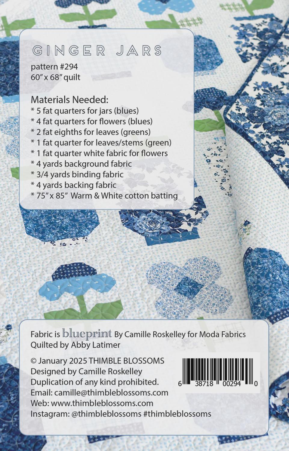 Ginger Jars Pattern by Camille Roskelley for Thimble Blossoms TBL294