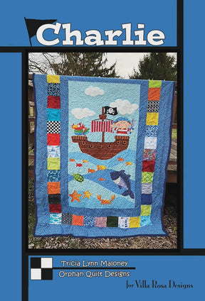 Charlie Quilt Pattern Card by Tricia Lynn Maloney Orphan Quilt Designs for Villa Rosa Designs finished size 44" x 64"