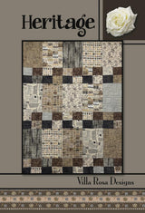 Heritage Quilt Pattern Card for Villa Rosa Designs finished size 45" x 59"