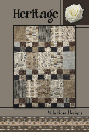 Heritage Quilt Pattern Card for Villa Rosa Designs finished size 45" x 59"