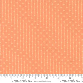 The image is a fabric with a repeating pattern of orange and white lines, creating a textured and visually interesting design.