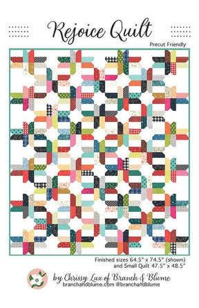 Rejoice Quilt Pattern BNB 2408 by Chrissy Lux for Sew Lux Fabric 64.5"x 74.5"