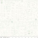 Bee Backgrounds Pattern Mint Yardage - C6382-Mint by Lori Holt of A Bee in My Bonnet for Riley Blake Designs