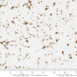 The image is a fabric with a white background and brown splatter-like patterns.