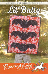 Lil Batty Pattern Card by Running Doe for Villa Rosa Designs finished size 18 1/2" x 23"