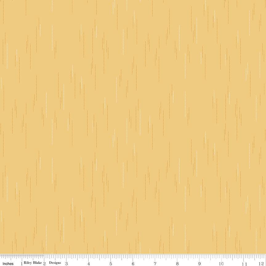 The image is a repeating pattern of small white lines or dots on a yellow background.