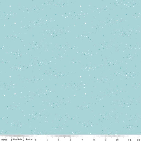 The image is a light blue background with numerous small white stars scattered throughout, creating a starry night sky effect.
