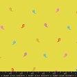 a repeating pattern of colorful tape rolls on a yellow background.