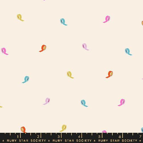 a repeating pattern of colorful tape rolls on a light background.
