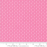 The image is a close-up of a fabric with a pink and white striped pattern.