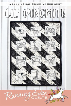 Lil' Dinomite Paper Mini Quilt Pattern by Running Doe for Villa Rosa Designs 11 1/2" x 15"